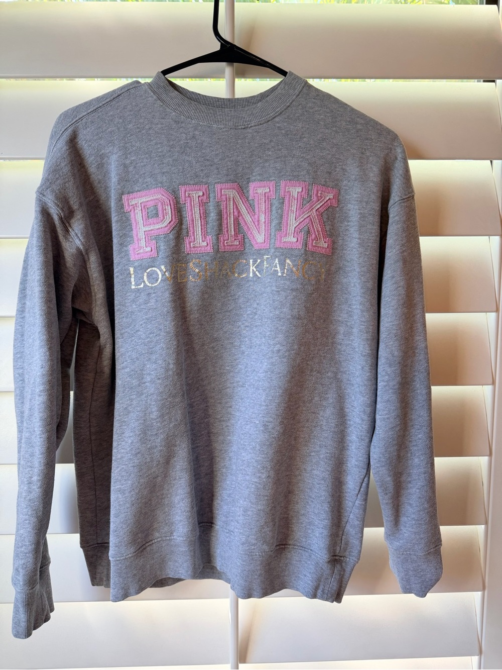 PINK Victoria's Secret and Love Shack Fancy Grey Sweatpants with Pink Drawstring